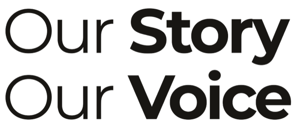 The Our Story, Our Voice wordmark